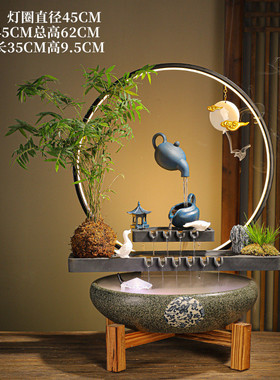 新中式悬壶流水家居装饰客厅喷泉创意办公室桌面乔迁新居招财摆件