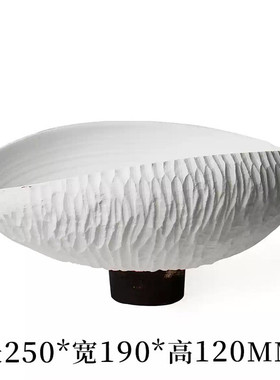 侘寂风创意艺术果盘餐厅新中式样板间酒店摆件贝壳形装饰收纳托盘