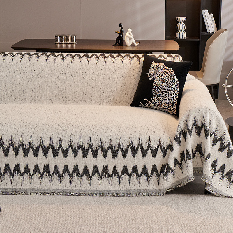 热销仿貂秋冬沙发巾一整张全盖2024新款简约轻奢高级感沙发盖布绒