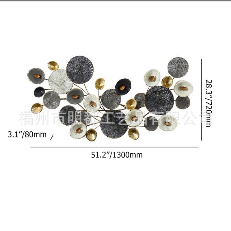 现代墙面装饰铁艺挂件欧式客厅背景墙玄关金属壁饰创意金钱草壁挂