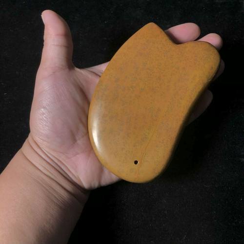 泗水厂家滨红黄砭石大刀型加厚刮痧按摩大板全身通用厚约2.1厘米