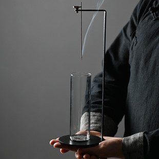 线香香插底座香薰炉倒挂香器家用室内檀香玻璃香炉禅意创意点香托