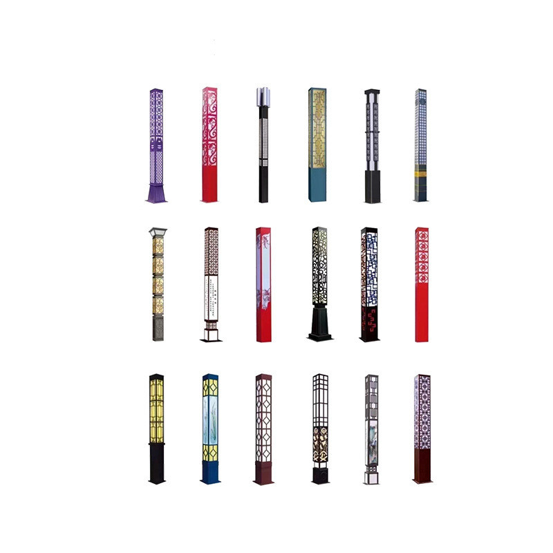 户外3米4米太阳能庭院灯景观灯柱小区广场led路灯3.5米门灯方形