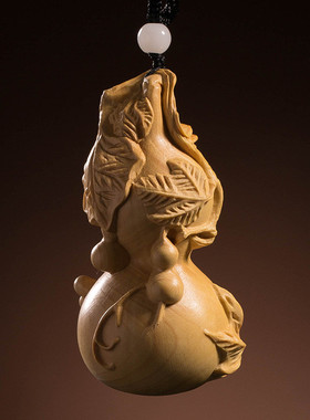 nn0i《汽车摆件满堂》葫芦乐清黄杨木雕工艺车饰福禄挂饰装饰品