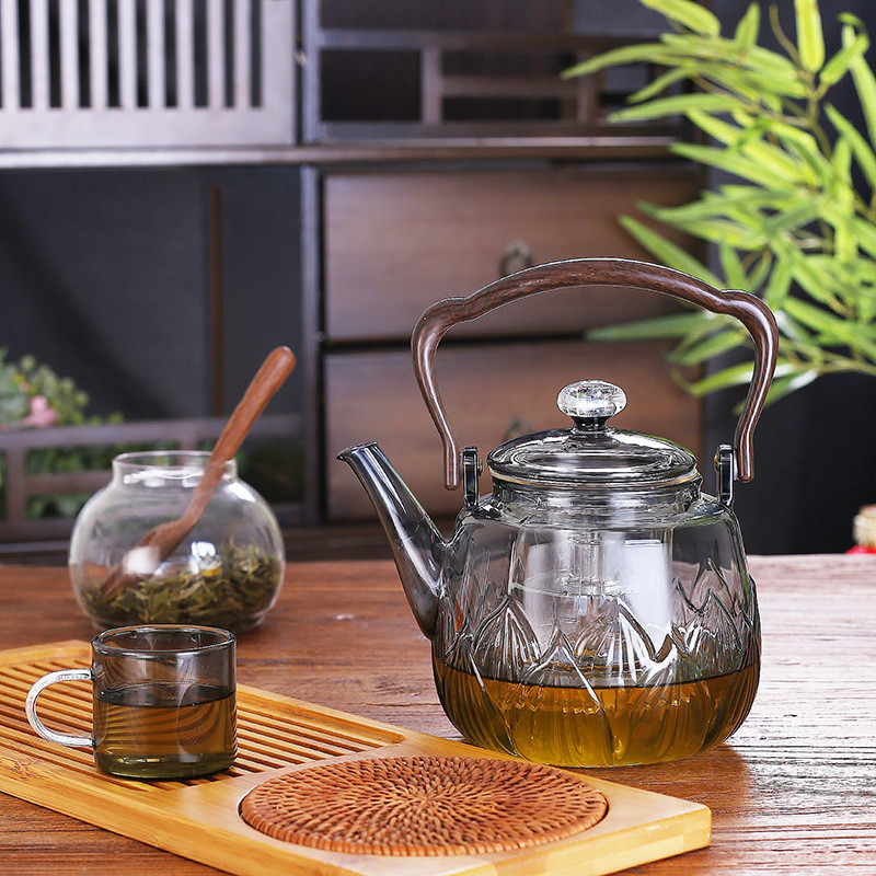 高硼硅玻璃煮茶壶耐高温泡茶壶蒸煮提梁壶家用大容量可明火加热