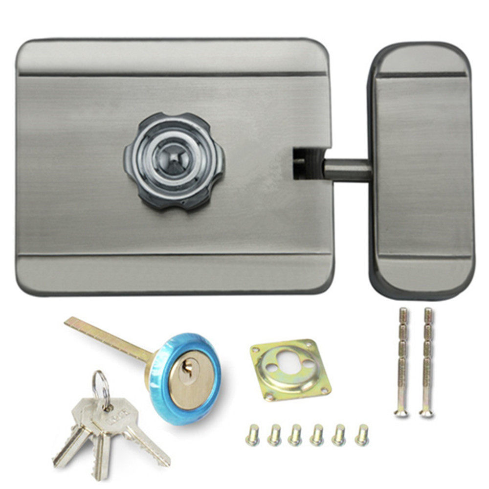 2个锁芯孔通用宏大宏创电控静音钩子锁楼宇门锁家用锁智能电锁