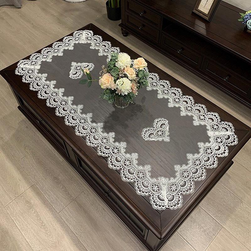 茶几桌布轻奢高级感茶桌茶几垫餐桌布新中式蕾丝长方形台布桌垫