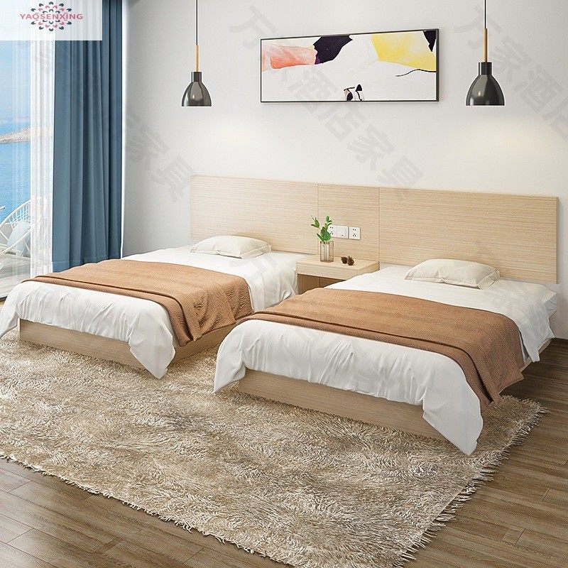 宾馆床酒店家具厂标间单间全套公寓民宿单床双床出租房可订