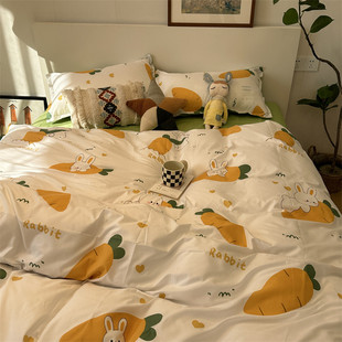 rkt4ins卡哇伊女生双层床上四件套水洗棉可爱纱被套床单学生宿舍3