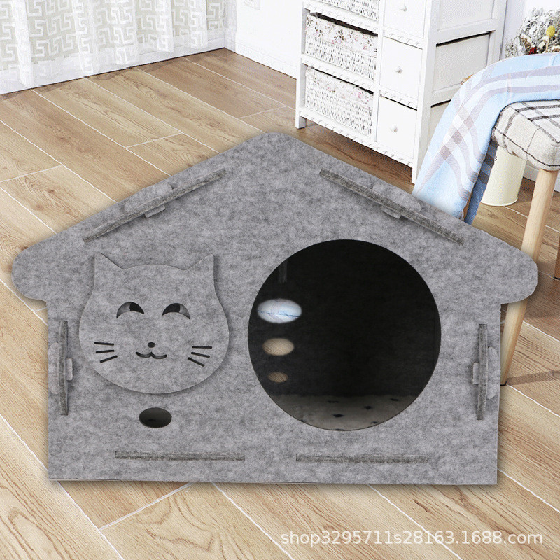 【毛毡猫窝】宠物用品创意宠物房子新款四季通用加厚毛毡猫窝