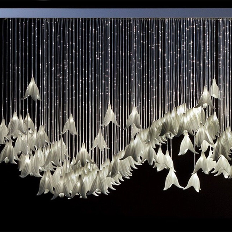 非标创意非标工程灯龙舌兰灯饰骨瓷陶瓷吊灯楼梯广场展厅别墅灯具