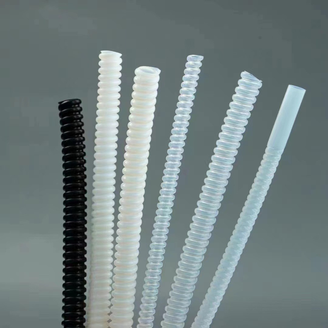 ptfe波纹管氟四聚四氟乙烯铁氟龙耐腐蚀管四氟波纹管倒油管厂家