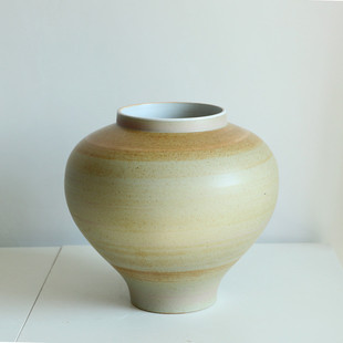 复古陶罐仿古油画风陶艺花瓶摆件客厅插花侘寂风大口花盆