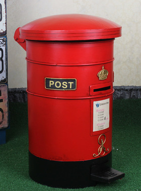 美式复古loft做旧垃圾桶铁艺工业风创意油桶垃圾收纳桶