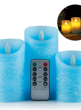 遥控套装led电子蜡烛灯仿真摇摆圣诞粉色面紫色雾蓝色蜡烛灯