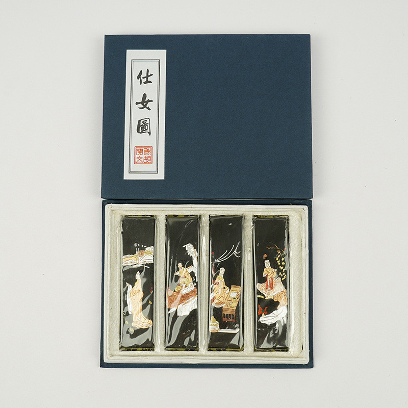 书画开文徽墨墨条五彩墨油烟墨研磨墨块墨锭墨条一两盒装老胡老墨
