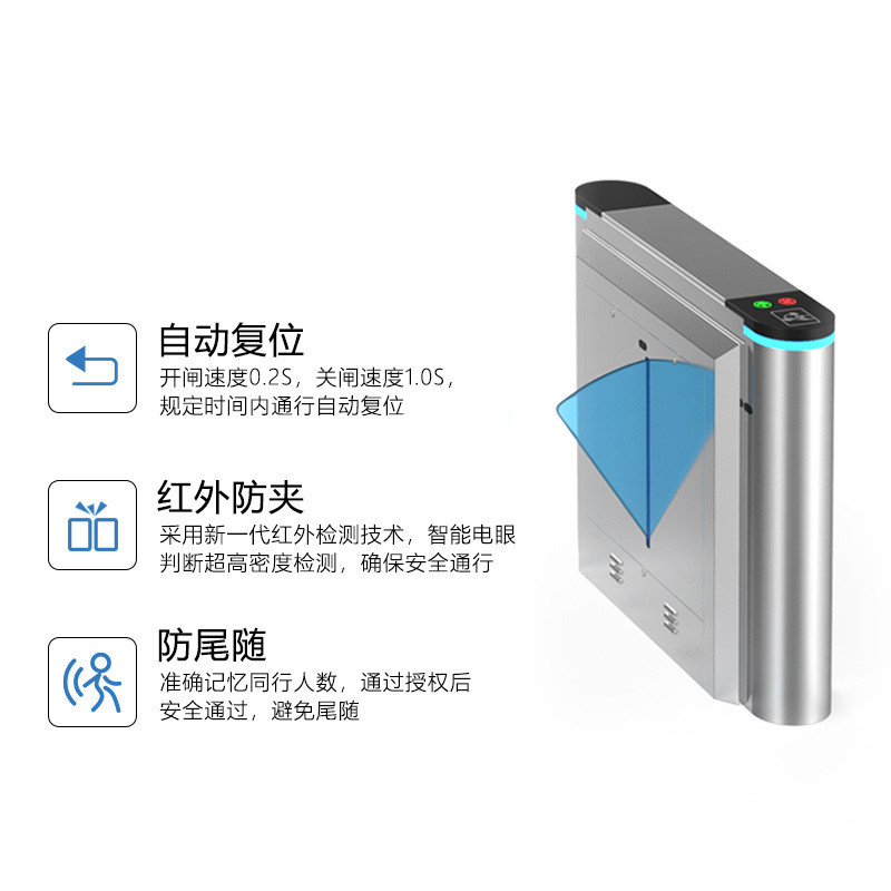 夹闸人行通道闸闸机翼闸红外防摆学校景区写字楼门禁一体识别系统