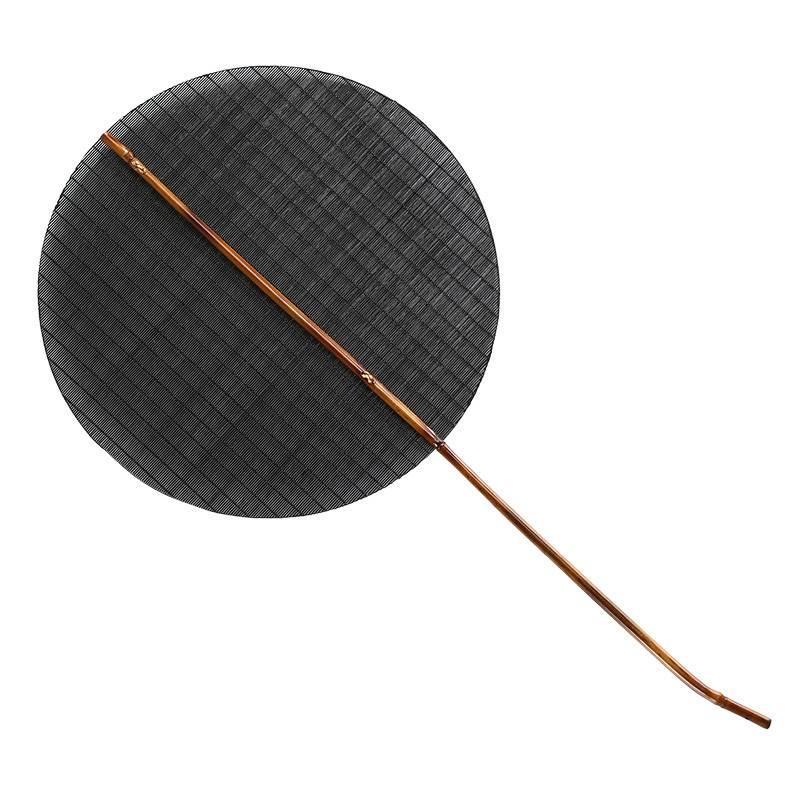 热销WT2U竹编大漆扇精工麈尾复古文人遮羞风雅扇夏季圆形团扇古风