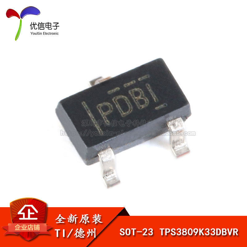 原装正品 贴片 TPS3809K33DBVR SOT-23 3-Pin电源电压监控器芯片