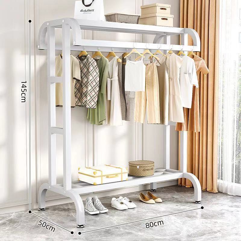 双弯衣架晾衣杆阳台专用固定式特厚折叠晾衣架落地立式晒衣架