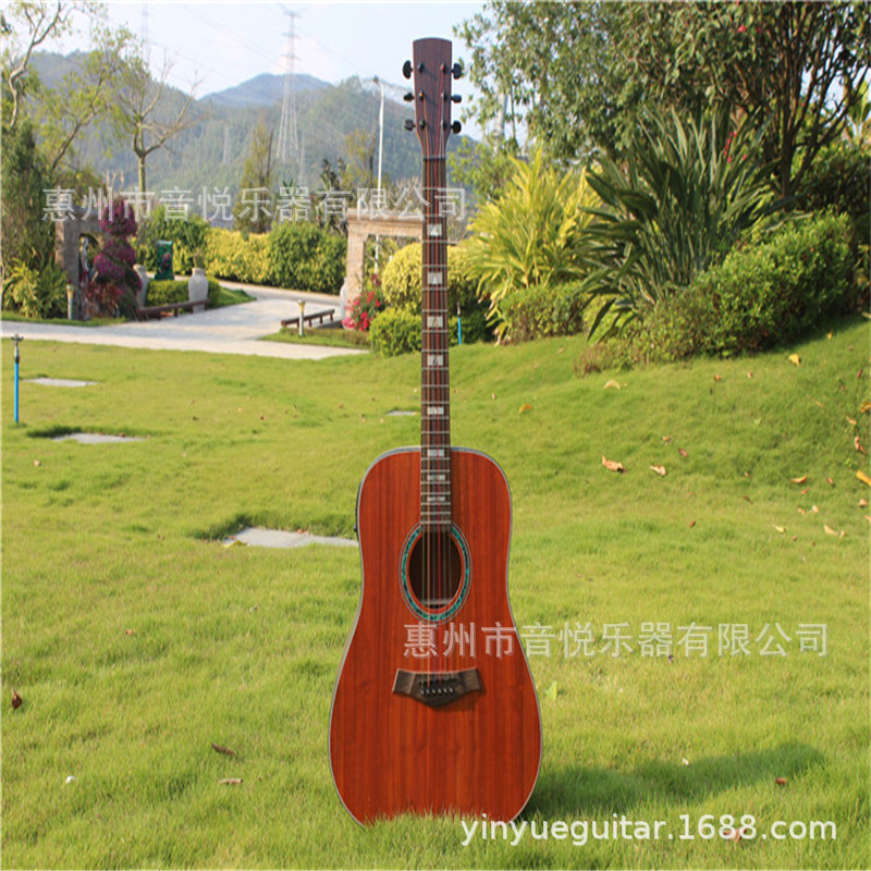 热销带直销40寸41寸木吉他红松面单工厂eq电箱吉它批发guitaroem