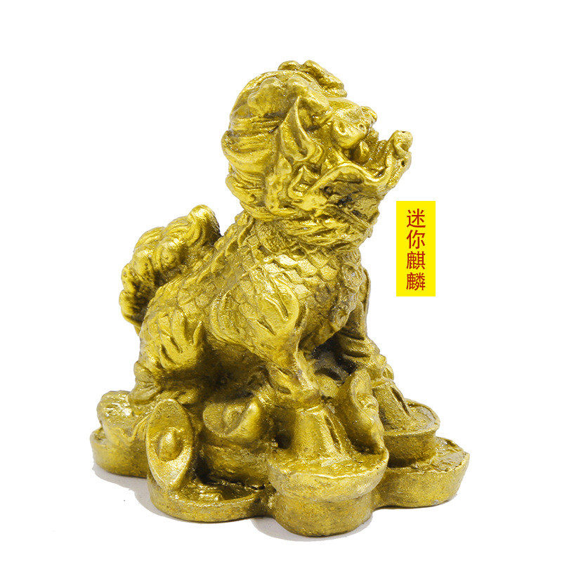 兴旺铜器铜戏珠麒麟摆件铜送子麒麟铜麒麟摆件纯铜家居摆件