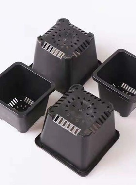 热销景天盆黑方白方多肉白色基地花盆加厚跨境电商黑色育苗盆方盆