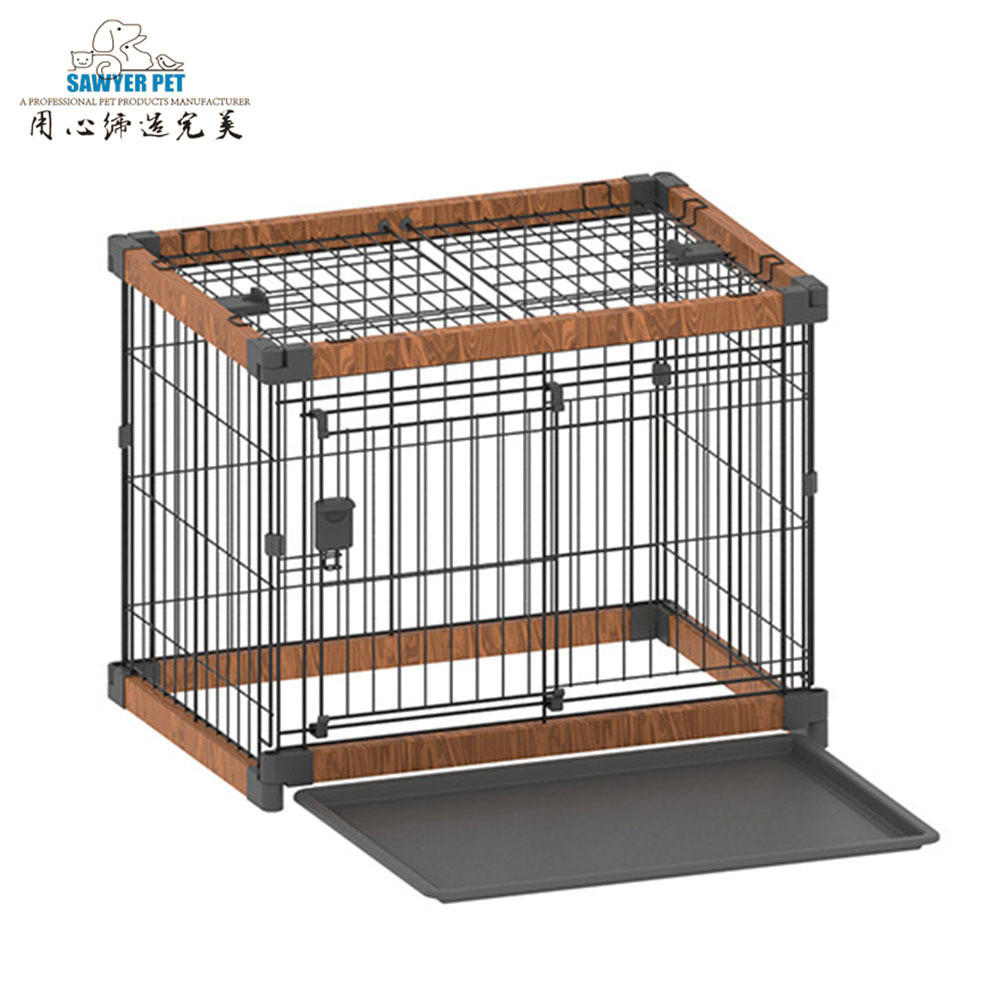 宠物笼具抽拉木塑猫笼狗笼宠物狗围栏厂供狗窝宠物用品笼托盘