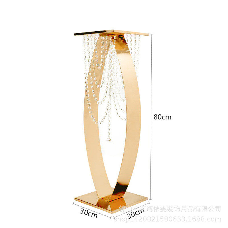 工厂现货金属摆件婚礼场景摆件外贸出口电镀装饰展示架花艺金色