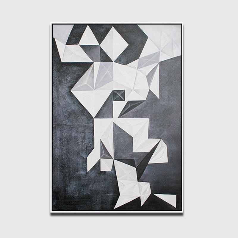 客厅装饰画现代简约墙画北欧小清新有框画餐厅壁画几何挂画抽象