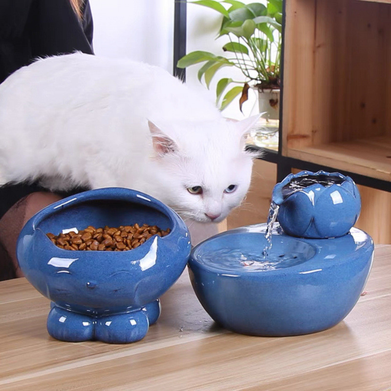 猫咪饮水机陶瓷恒温宠物饮水过滤自动循环流动碗猫喝水喂水器静音