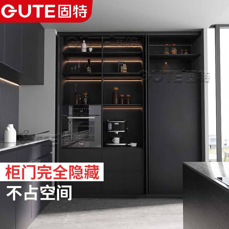 回旋门五金隐藏衣柜蝴蝶门轨道折叠橱柜口袋门伸缩滑导轨配件
