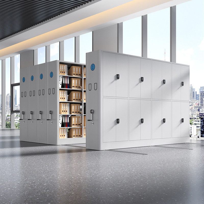 轨道密集架移动式手摇智能档案柜文件柜铁皮柜密集柜柜子工厂发货