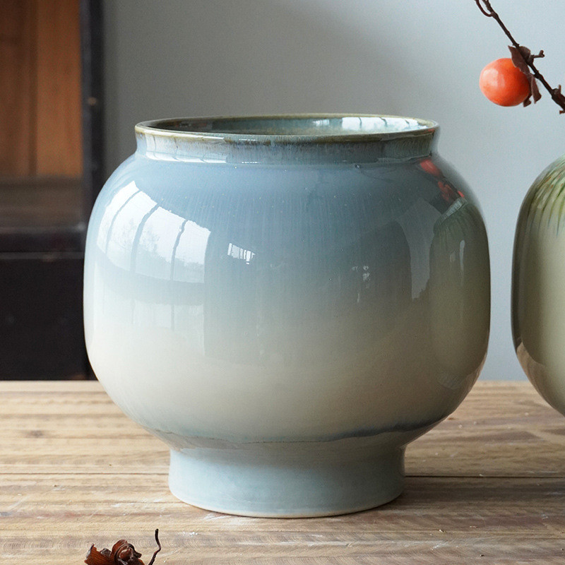 景德镇陶瓷花瓶摆件客厅插花新中式玄关装饰水培花器复古花盆陶罐