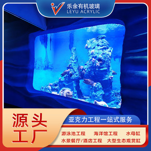 亚克力大型鱼缸景水族馆设计施工缸大型观鱼亚克力有机玻璃鱼缸