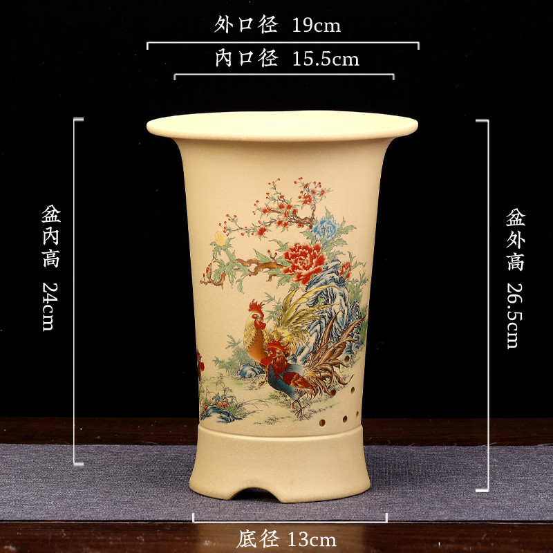 紫砂兰花盆专用君子兰绿萝蕙春兰建兰简约盆景陶瓷客厅家用盆批发