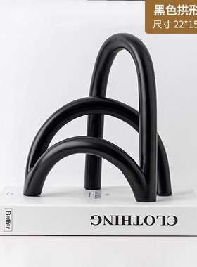 现代简约抽象白色家居软装饰品客厅电视柜高级感样板间酒柜摆件