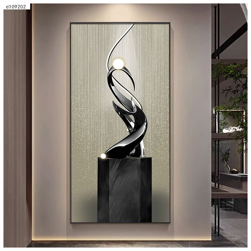 玄关画现代瓷客厅创意背景墙挂画走廊过道轻奢晶艺术抽象装饰画图片