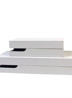 现代简约软装创意开口装饰盒衣帽间梳妆台收纳盒家居样板房摆件