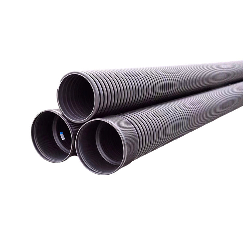 hdpe双壁波纹管钢带螺旋波纹管肋管内克拉管市政排水管双高筋缠绕