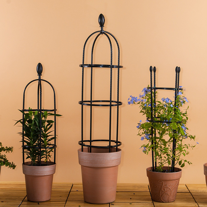 热销阳台花架爬藤架铁线莲花支架绿萝支架蓝雪花架子户外铁艺花盆