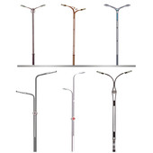 led市电路灯双头路灯新农村小区户外道路灯6米7米8双臂米高低臂