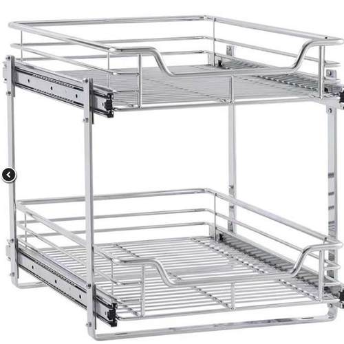 置物架橱柜拉篮活动拆装美式双层双轨抽屉式电商厨房橱柜拉篮