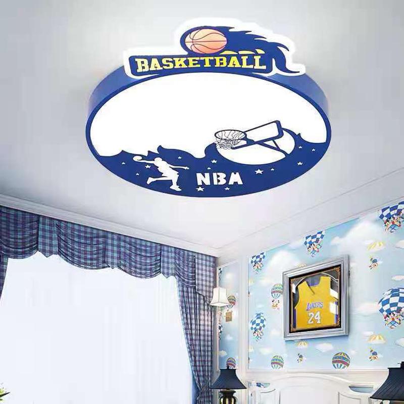 儿童房灯男孩卧室灯圆形足球射门青少年男童装饰电竞房间灯吸顶灯