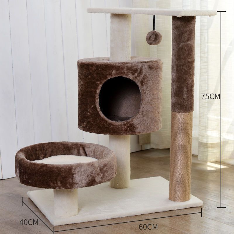 猫房子别墅架猫爬架猫窝树一体实木子小型猫咪用品抓柱四季通用