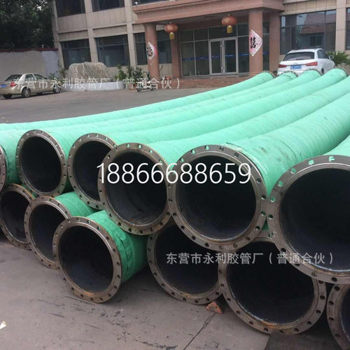 输送水泥沙黑胶管法兰式大口径橡胶橡胶管1-12米长钢丝钢丝管
