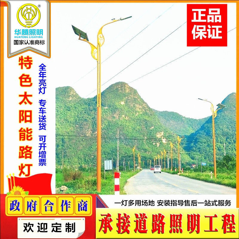 华腾供应风光互补太阳能路灯太阳能路灯花纹现货厂家直销路灯