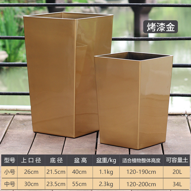 简约吸水自动欧式懒人烤漆圆柱高筒客厅室内盆景创意落地花盆大号