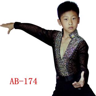 新款儿童拉丁舞表演服男童拉丁舞比赛服装男孩拉丁舞练功服