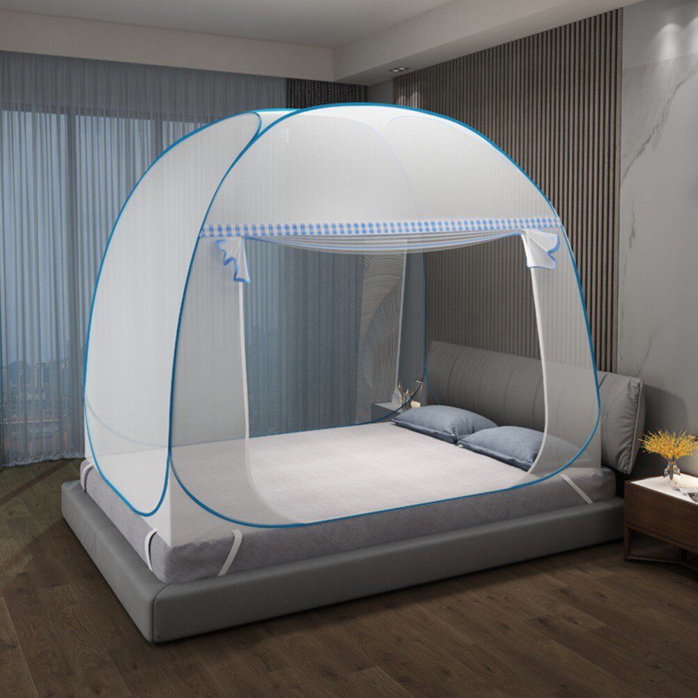 sw1c批发床罩防蚊帐子免安装蒙古包底全包方形一米五床的文章蚊帐